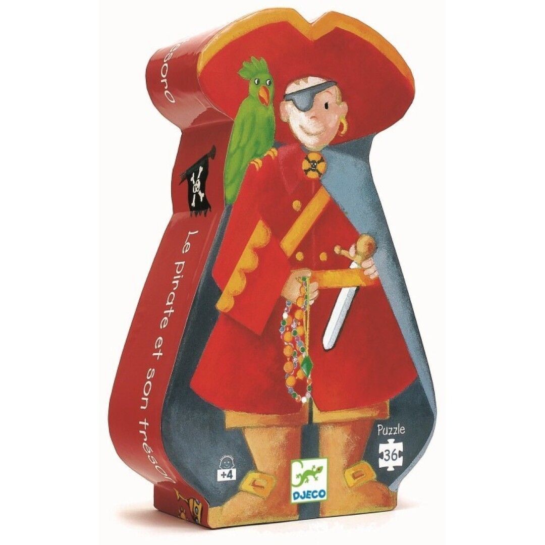 EL PIRATA Y SU TESORO - PUZZLE 36 PIEZAS-CAJA SILUETA