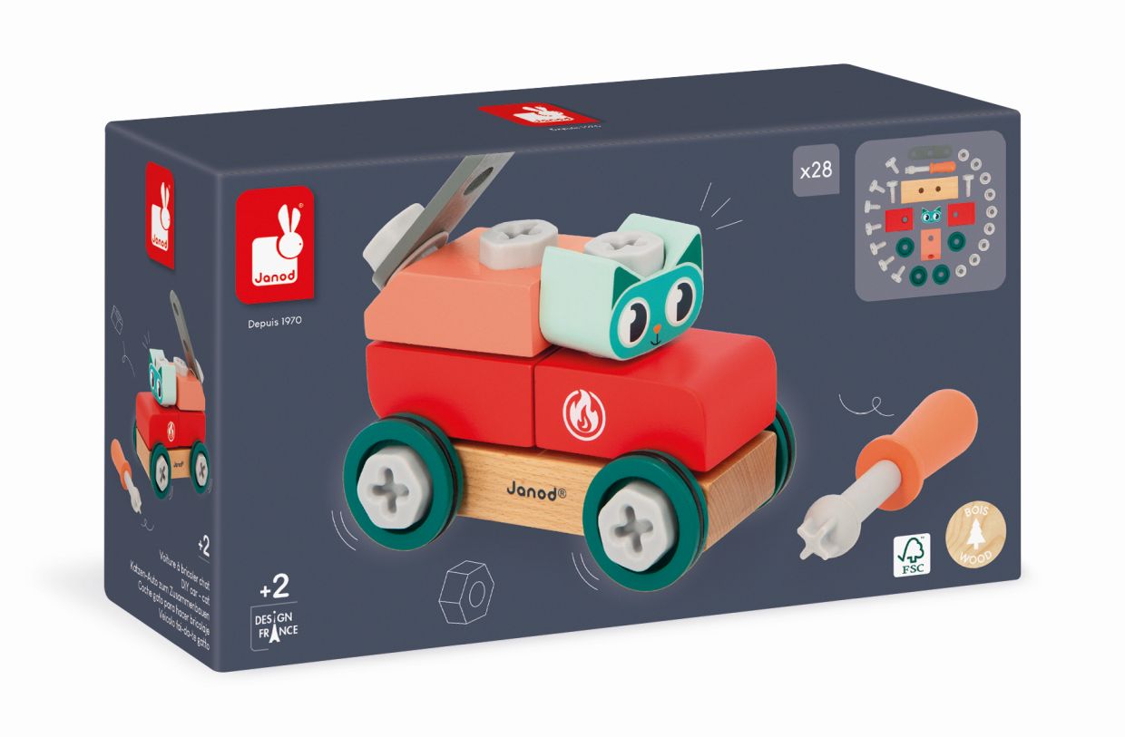BRICO´KIDS - COCHE GATO PARA HACER BRICOLAJE - JANOD