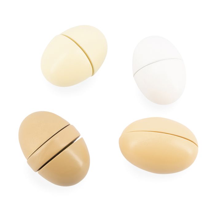 HUEVERA CON 4 HUEVOS DE MADERA -