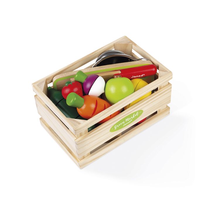 MAXI SET DE FRUTAS Y VERDURAS EN MADERA - JANOD -