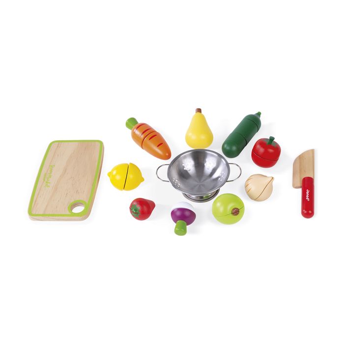 MAXI SET DE FRUTAS Y VERDURAS EN MADERA - JANOD -