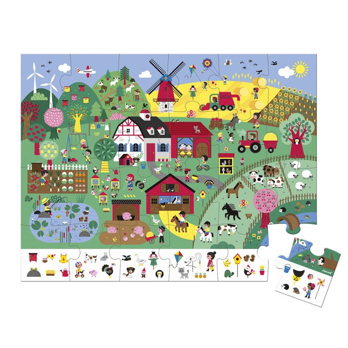 PUZZLE DE OBSERVACIÓN "LA GRANJA" - 24 PIEZAS - JANOD