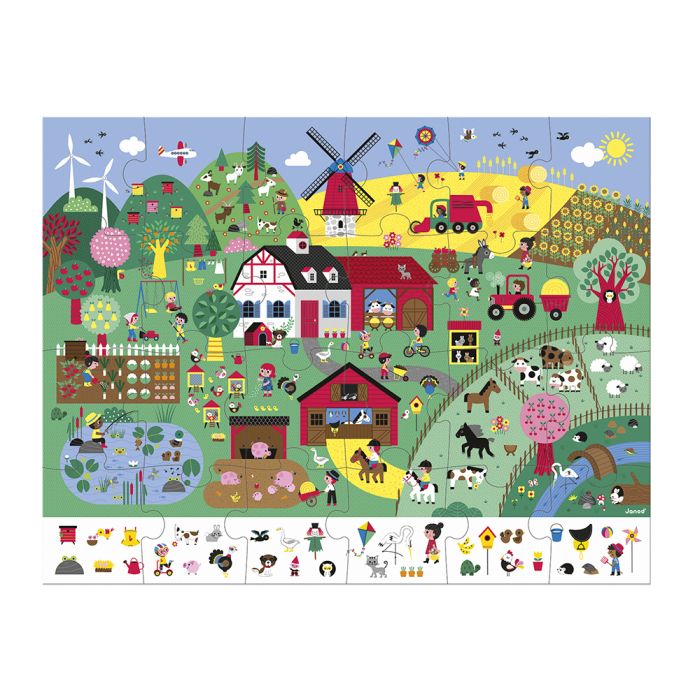 PUZZLE DE OBSERVACIÓN "LA GRANJA" - 24 PIEZAS - JANOD