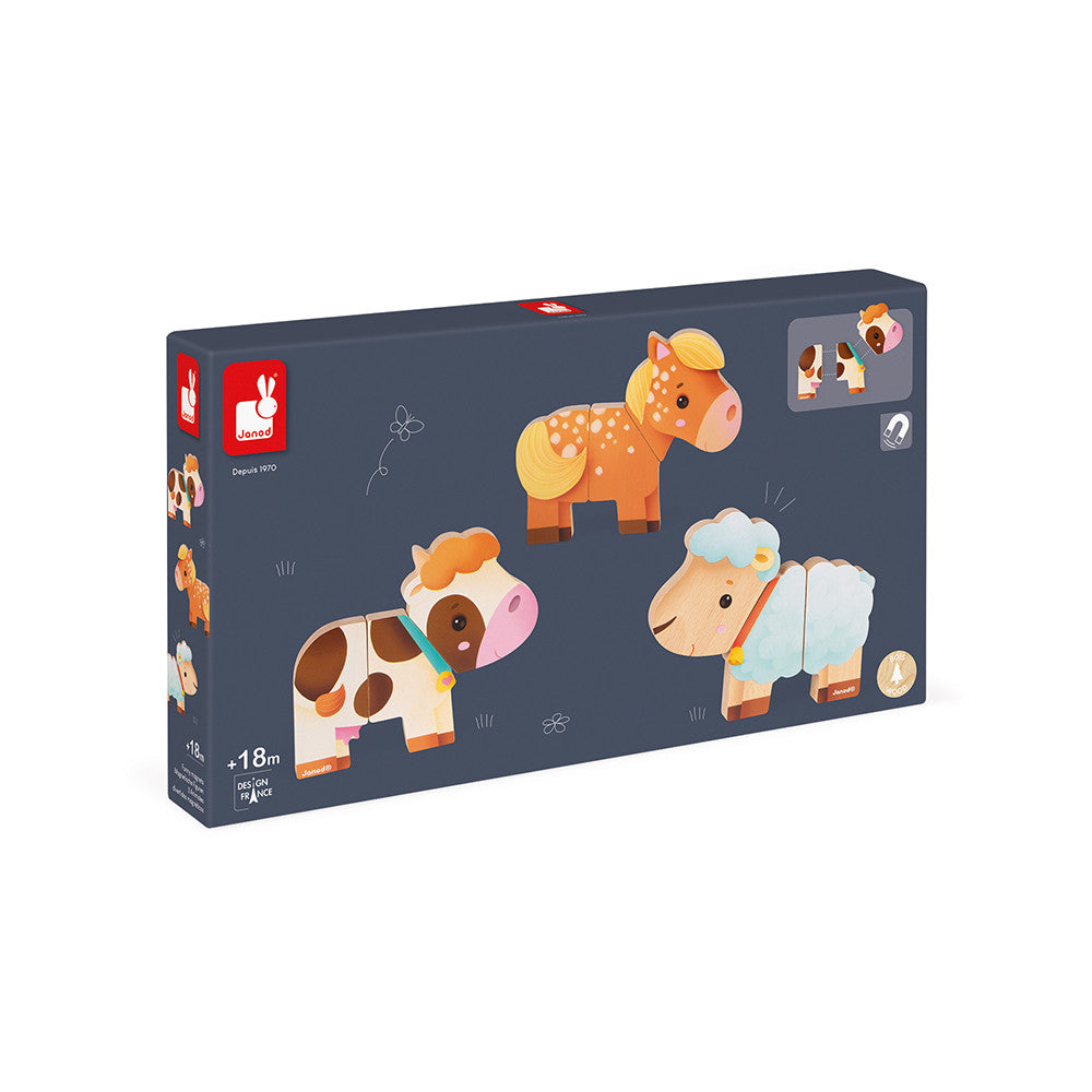 ANIMALES DIVERTIDOS DE LA GRANJA- PUZZLE MAGNÉTICO-