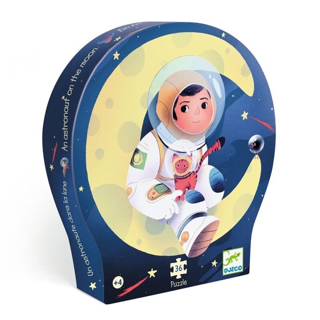 UN ASTRONAUTA EN LA LUNA - PUZZLE 36 PIEZAS - CAJA SILUETA