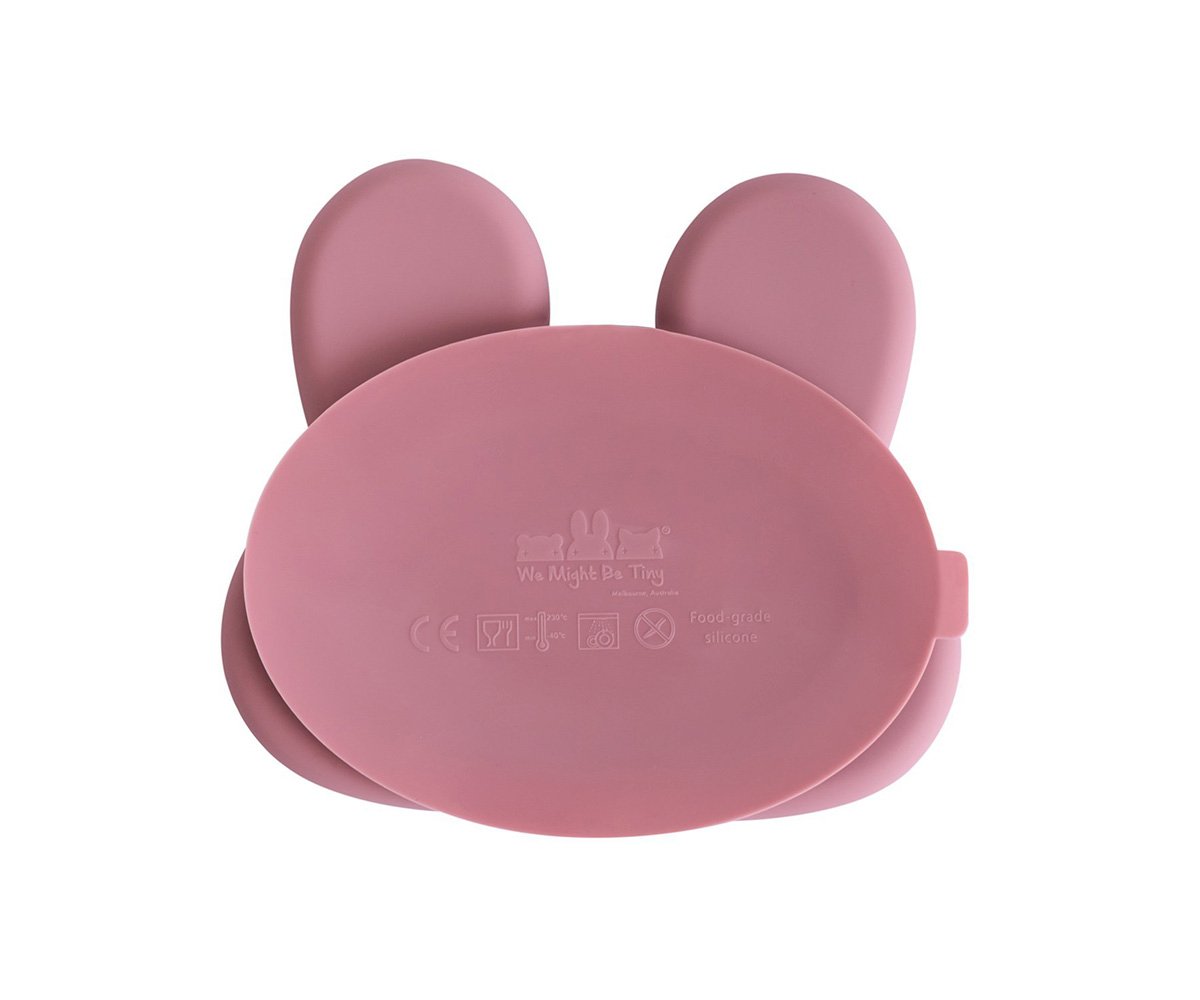 Plato con Ventosa Conejito Rosa Empolvado - We Might Be Tiny