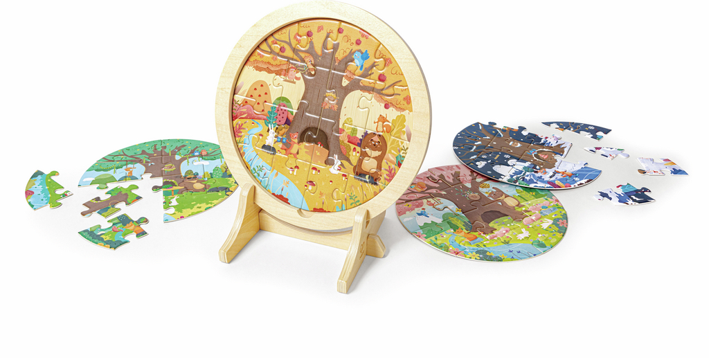 PUZZLE 4 ESTACIONES DEL AÑO + SOPORTE - HAPE