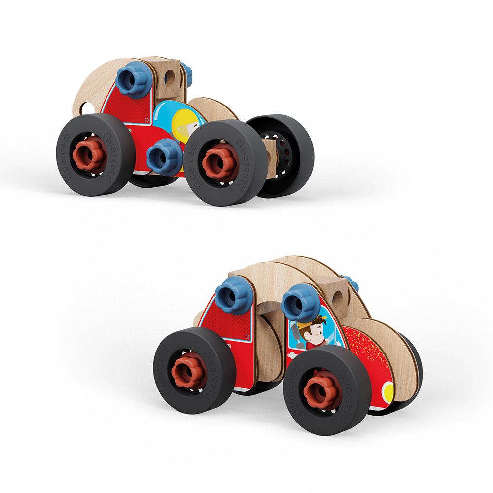 CONSTRUCCIÓN VEHÍCULOS DE MADERA- PLAYBIO 32 PIEZAS-