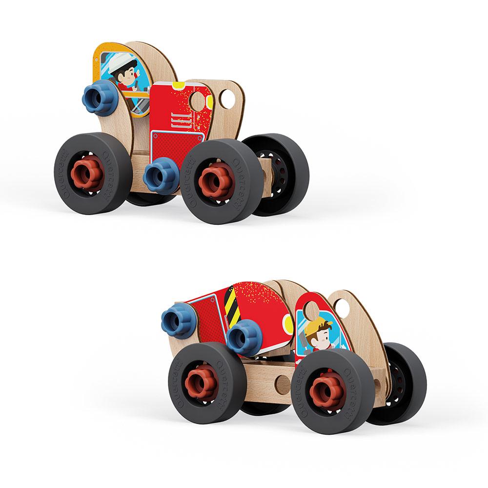 CONSTRUCCIÓN VEHÍCULOS DE MADERA- PLAYBIO 32 PIEZAS-