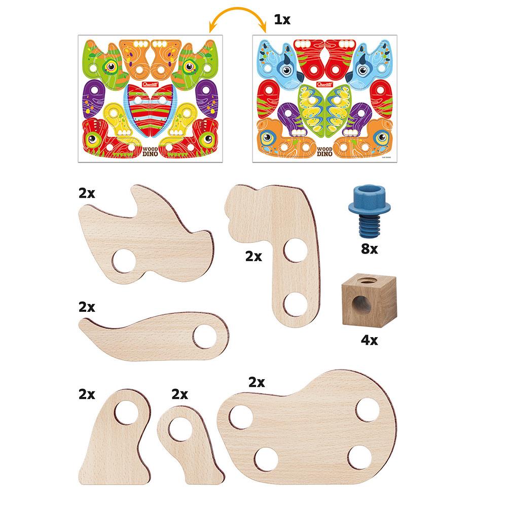 CONSTRUCCIÓN DINOSAURIOS DE MADERA -PLAYBIO 24 PIEZAS-