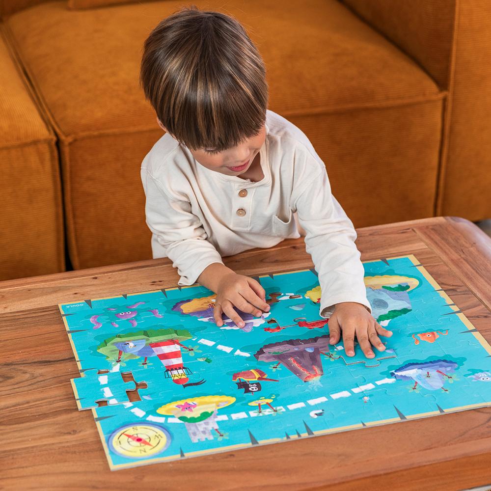 PUZZLE XXL REVERSIBLE + BARCO 3D - PIRATAS - GOULA