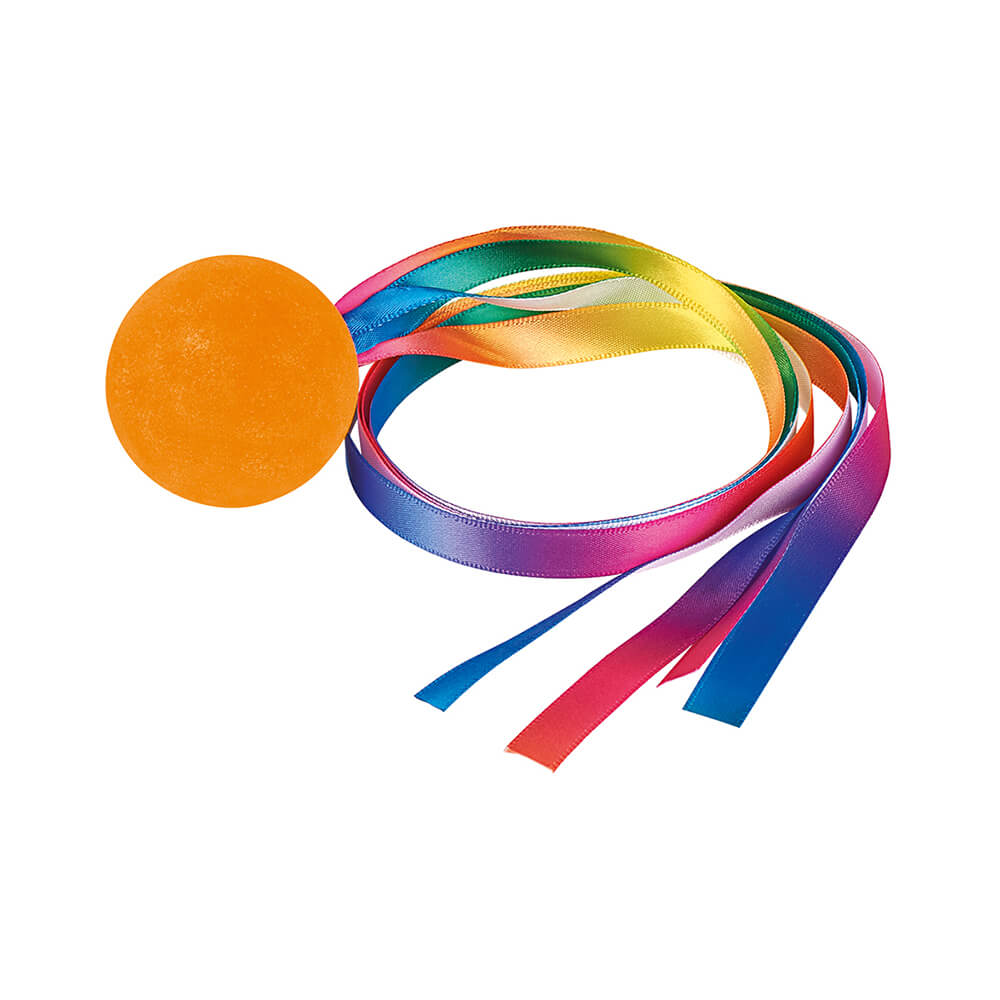 PELOTA DE GOMA CON CINTAS- MOSES