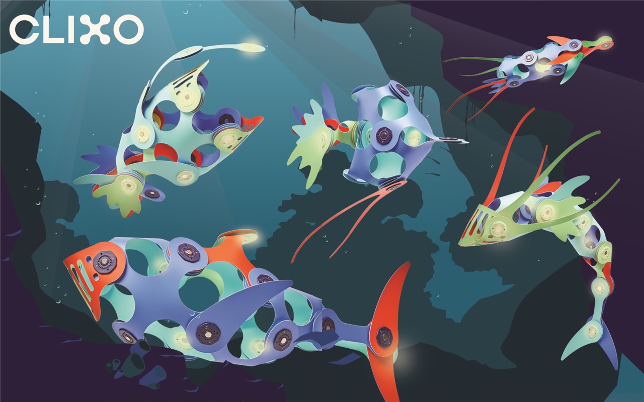 CLIXO - OCEAN CREATURES PACK - 24 PIEZAS