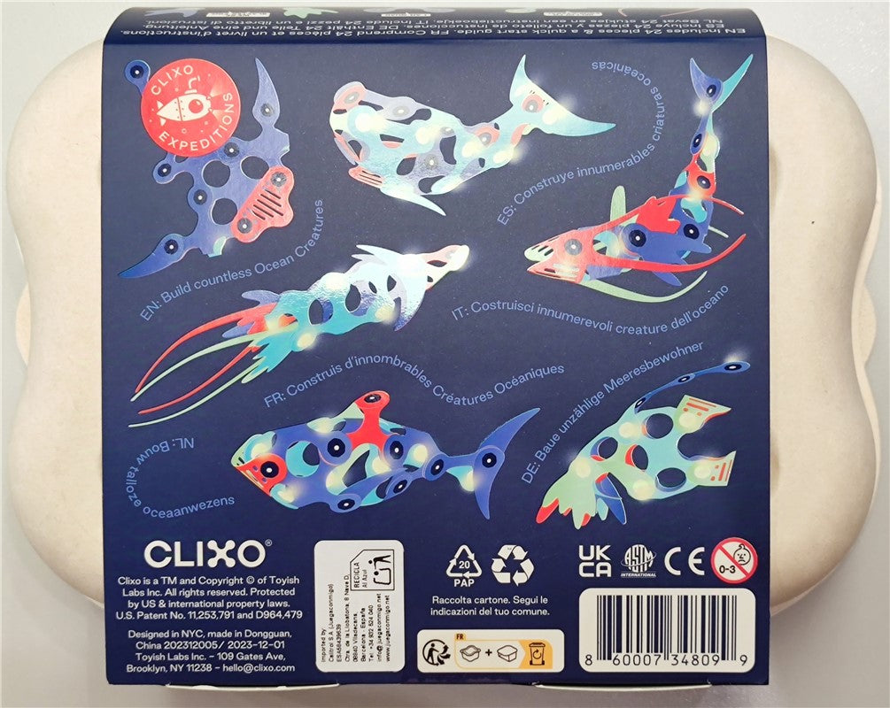 CLIXO - OCEAN CREATURES PACK - 24 PIEZAS