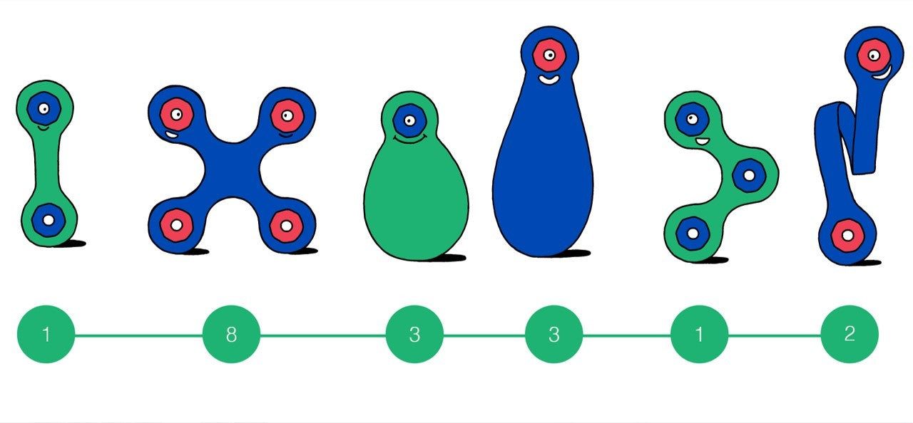 CLIXO ITSY PACK - GREEN + BLUE - 18 PIEZAS