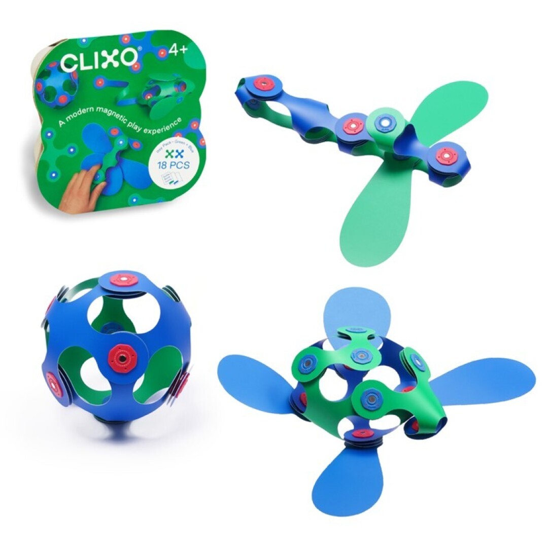 CLIXO ITSY PACK - GREEN + BLUE - 18 PIEZAS