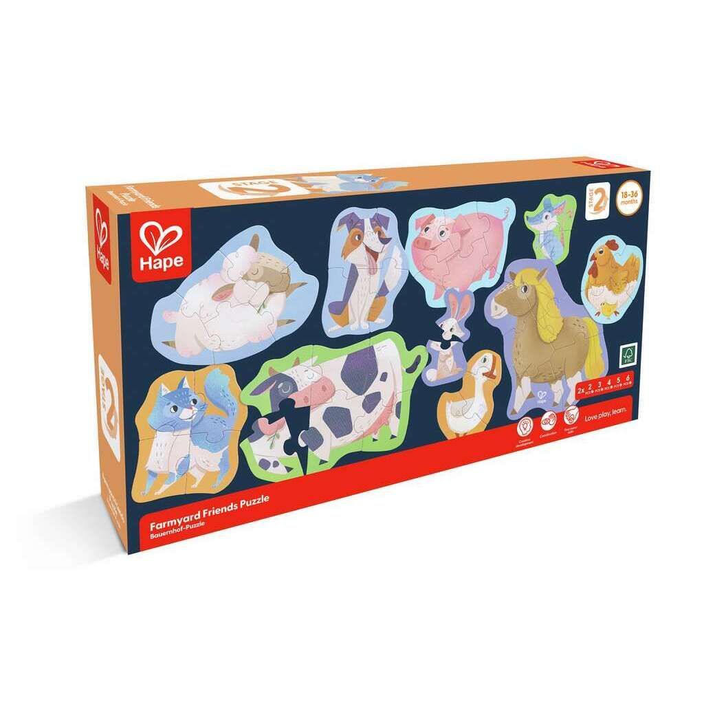 LOS AMIGOS DE LA GRANJA - 10 PUZZLES EVOLUTIVOS - HAPE