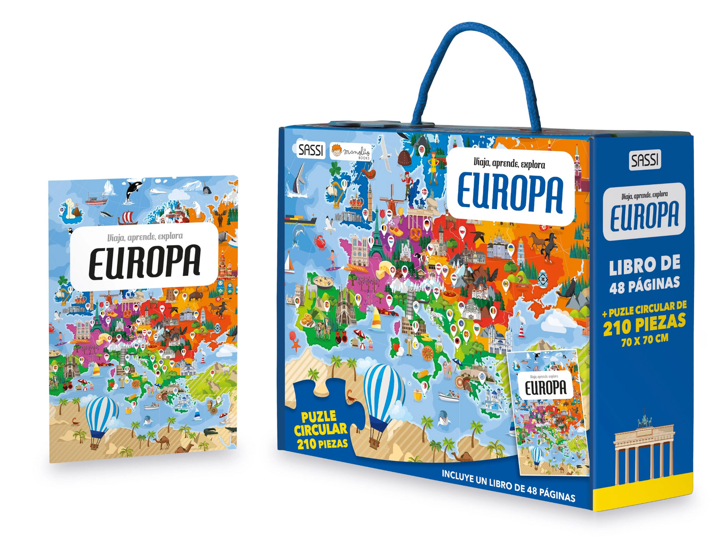 EUROPA - PUZZLE CIRCULAR 210 PIEZAS + LIBRO - MANOLITO BOOKS
