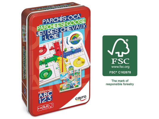 PARCHIS-OCA CAJA DE METAL-TRAVEL