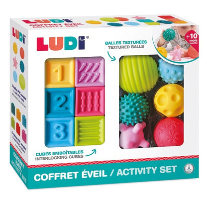LUDI PRIMERA EDAD - CONJUNTO 6 PELOTAS + 6 CUBOS