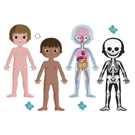 CUERPO HUMANO - 4 PUZZLES EDUCATIVOS - JANOD