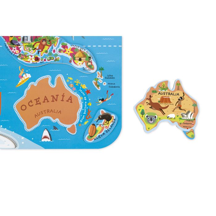 PUZZLE MAGNÉTICO ATLAS DEL MUNDO - JANOD -