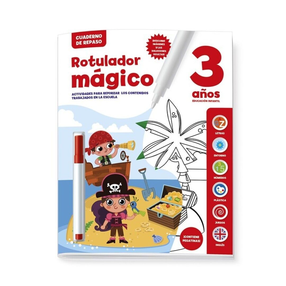 ROTULADOR MAGICO + CUADERNO DE REPASO 3 AÑOS -