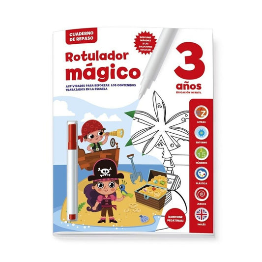 ROTULADOR MAGICO + CUADERNO DE REPASO 3 AÑOS -