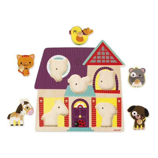 MIS AMIGOS LOS ANIMALES - PUZZLE ENCAJABLE MUSICAL - JANOD