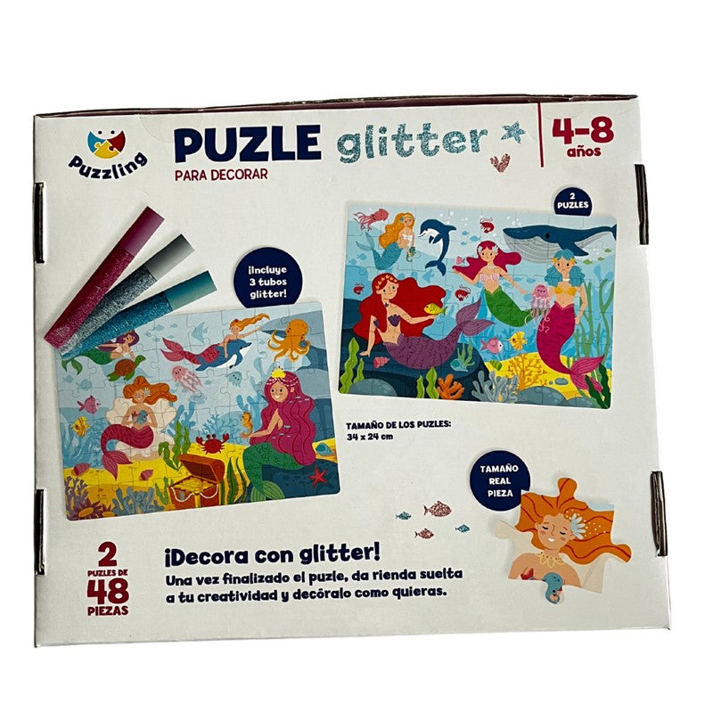 PUZZLE GLITTER PARA DECORAR -SIRENAS