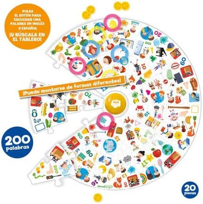 BÚHO-PUZZLE BOTÓN - 200 PALABRAS INGLÉS ESPAÑOL