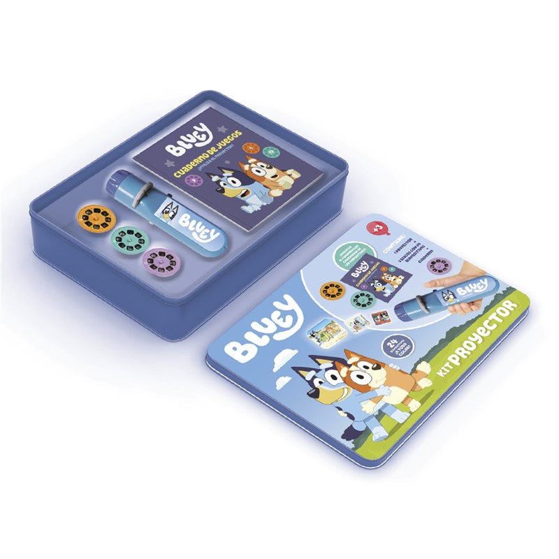 KIT PROYECTOR  BLUEY - CAJA METÁLICA