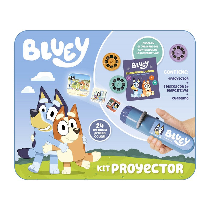 KIT PROYECTOR  BLUEY - CAJA METÁLICA
