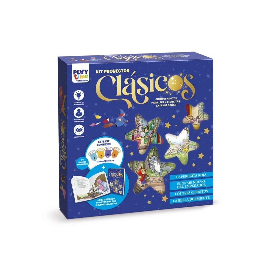 PACK CUENTOS CLÁSICO DIAPOSITIVAS + LIBRO ILUSTRADO - AZUL