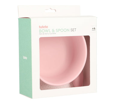 Bol Silicona + Cuchara Acero Light Pink - Tutete