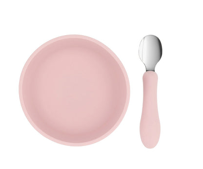 Bol Silicona + Cuchara Acero Light Pink - Tutete