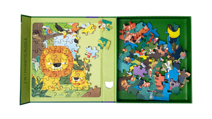 PUZZLE MAGNÉTICO 2 EN 1- JUNGLA DE DÍA Y DE NOCHE