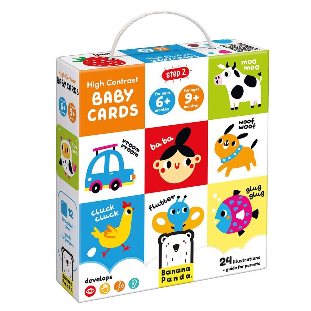 BABY CARDS ALTO CONTRASTE - STEP 2 - BANANA PANDA -