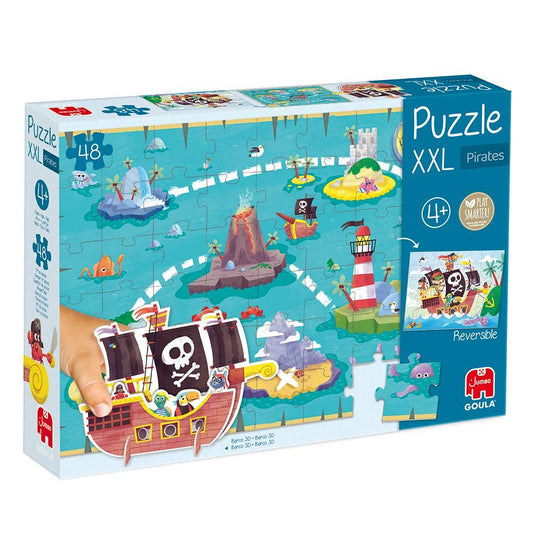 PUZZLE XXL REVERSIBLE + BARCO 3D - PIRATAS - GOULA