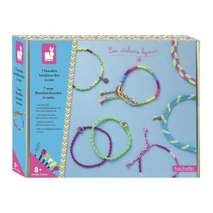 BRAZALETES FLUORESCENTES - 7 PULSERAS PARA CREAR +8años - JANOD