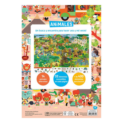 LIBRO BUSCA Y ENCUENTRA ANIMALES  +6 AÑOS