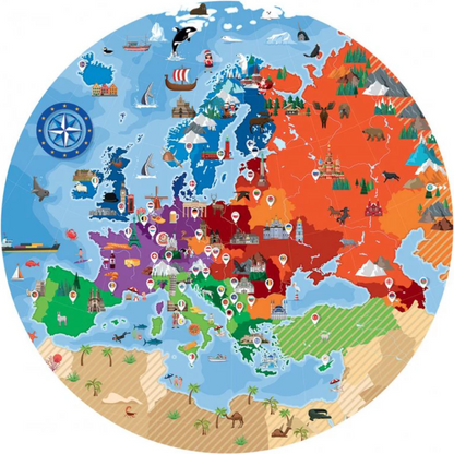 EUROPA - PUZZLE CIRCULAR 210 PIEZAS + LIBRO - MANOLITO BOOKS