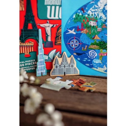 MONUMENTOS DEL MUNDO - PUZZLE OVAL + 32 FIGURAS + PÓSTER + LIBRO - MANOLITO BOOKS