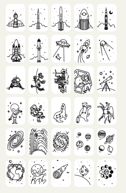 PLANTILLAS PARA KIDYDRAW TRAVEL - GALAXY & DINOS - KIDYWOLF