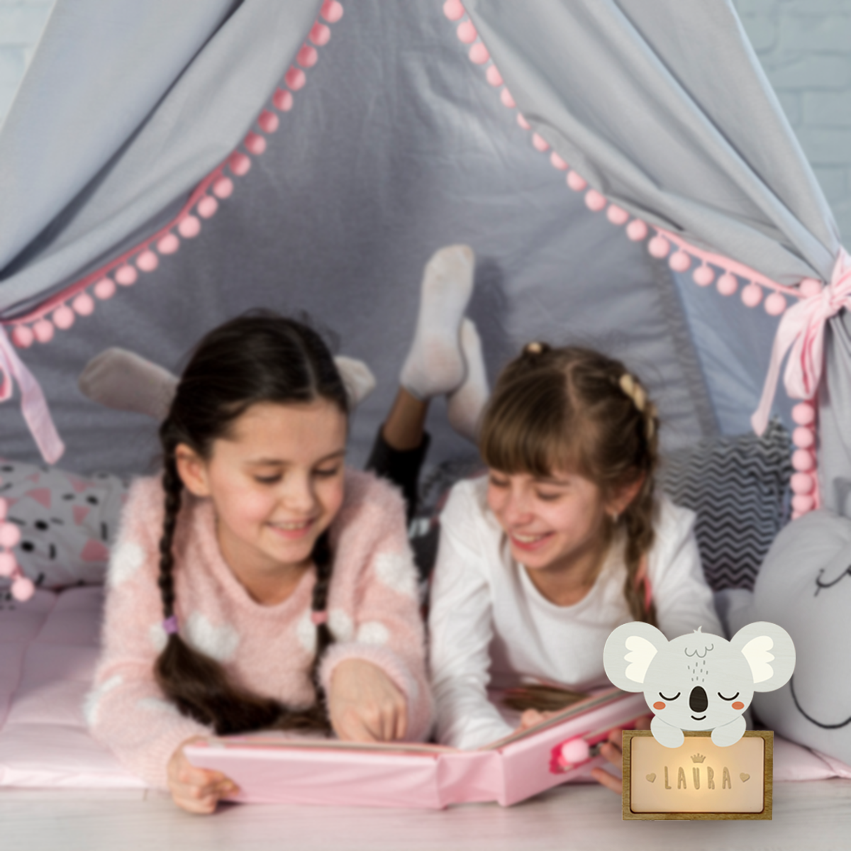 LÁMPARA PEQUEÑA KOALA - CON KIT DE LETRAS