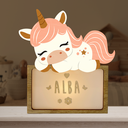 LÁMPARA PEQUEÑA UNICORNIO - CON KIT DE LETRAS PERSONALIZABLE-