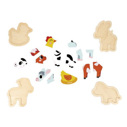 GRANJA- 4 PUZZLES EVOLUTIVOS EN MADERA