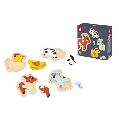 GRANJA- 4 PUZZLES EVOLUTIVOS EN MADERA