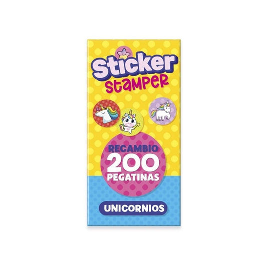 RECAMBIO STICKER STAMPER - UNICORNIOS -