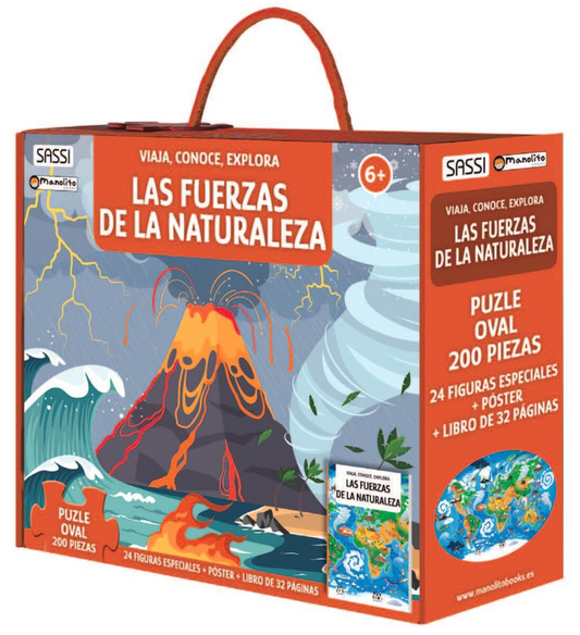 LAS FUERZAS DE LA NATURALEZA- PUZZLE OVAL + 24 FIGURAS +LIBRO+ PÓSTER - MANOLITO BOOKS